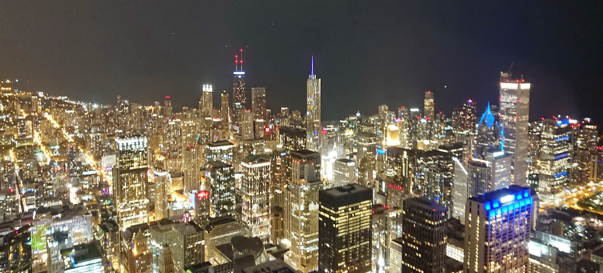 Etats Unis Chicago Willis Tower vue panoramique by night